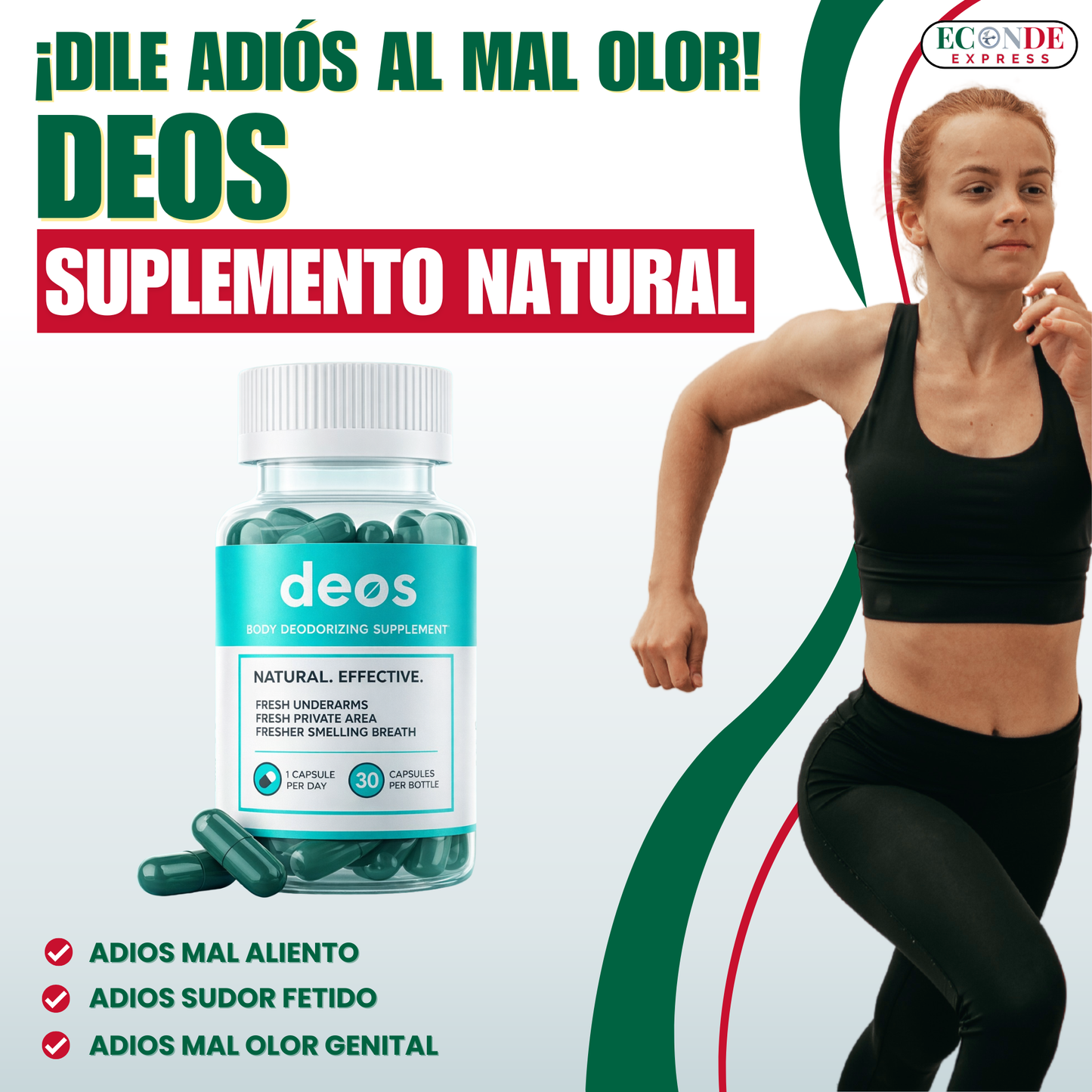 Deos™  Elimina el Mal Olor Corporal desde el Interior de Forma Natural 🌿