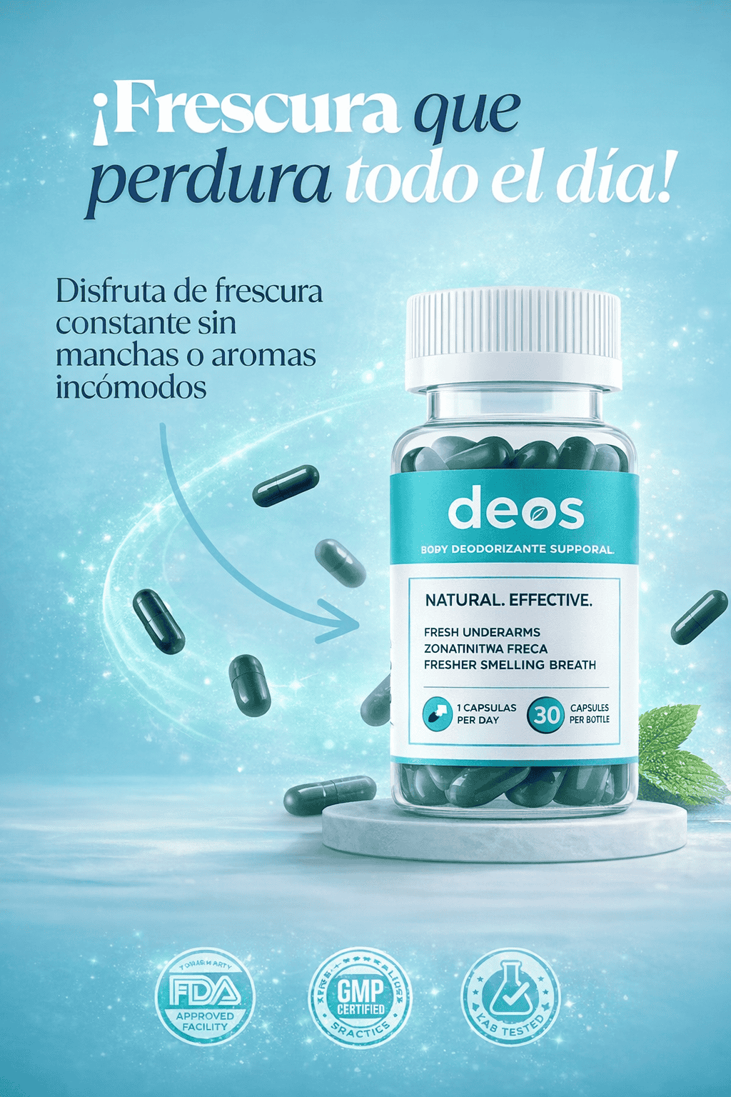 Deos™  Elimina el Mal Olor Corporal desde el Interior de Forma Natural 🌿