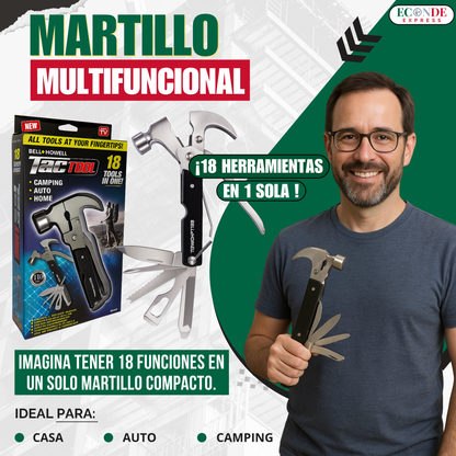 Martillo Táctico Profesional 18 en 1 – Resistente, Compacto y Versátil