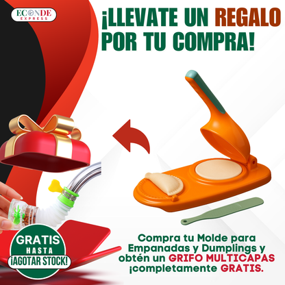 💥¡El Combo Perfecto para tu Cocina! 🎁 ¡Oferta Exclusiva,  Llévate 1 Molde para Empanadas + Grifo Multicapas de Regalo! 🎁