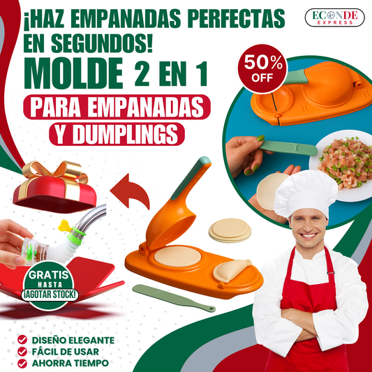 💥¡El Combo Perfecto para tu Cocina! 🎁 ¡Oferta Exclusiva,  Llévate 1 Molde para Empanadas + Grifo Multicapas de Regalo! 🎁