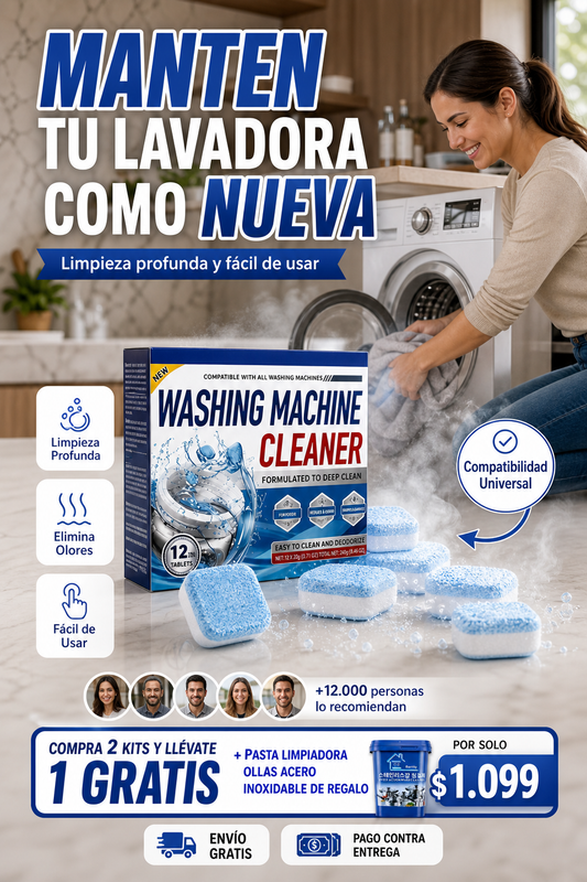 UltraClean 🫧 Pastillas para Lavadora: Elimina suciedad y malos olores desde la raíz