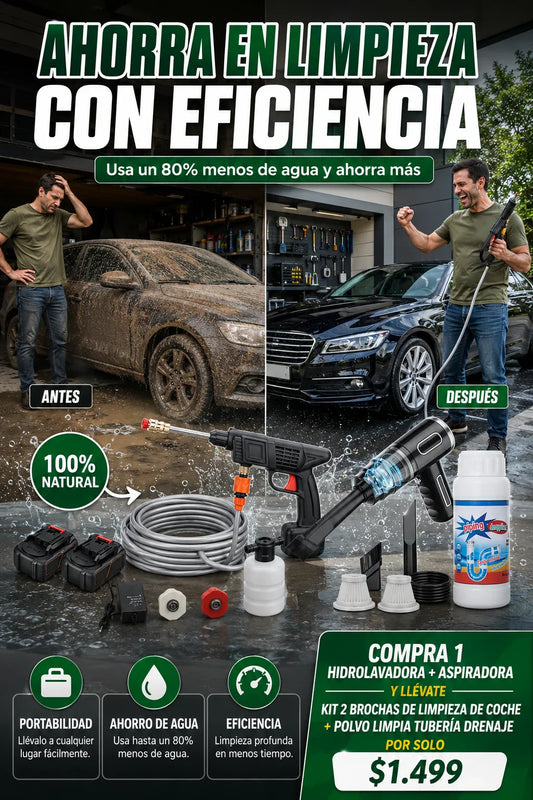 TurboClean Hidrolavadora: Limpia tu auto, moto, persianas y olvídate de pagar costosos servicios técnicos de mantenimiento y limpieza